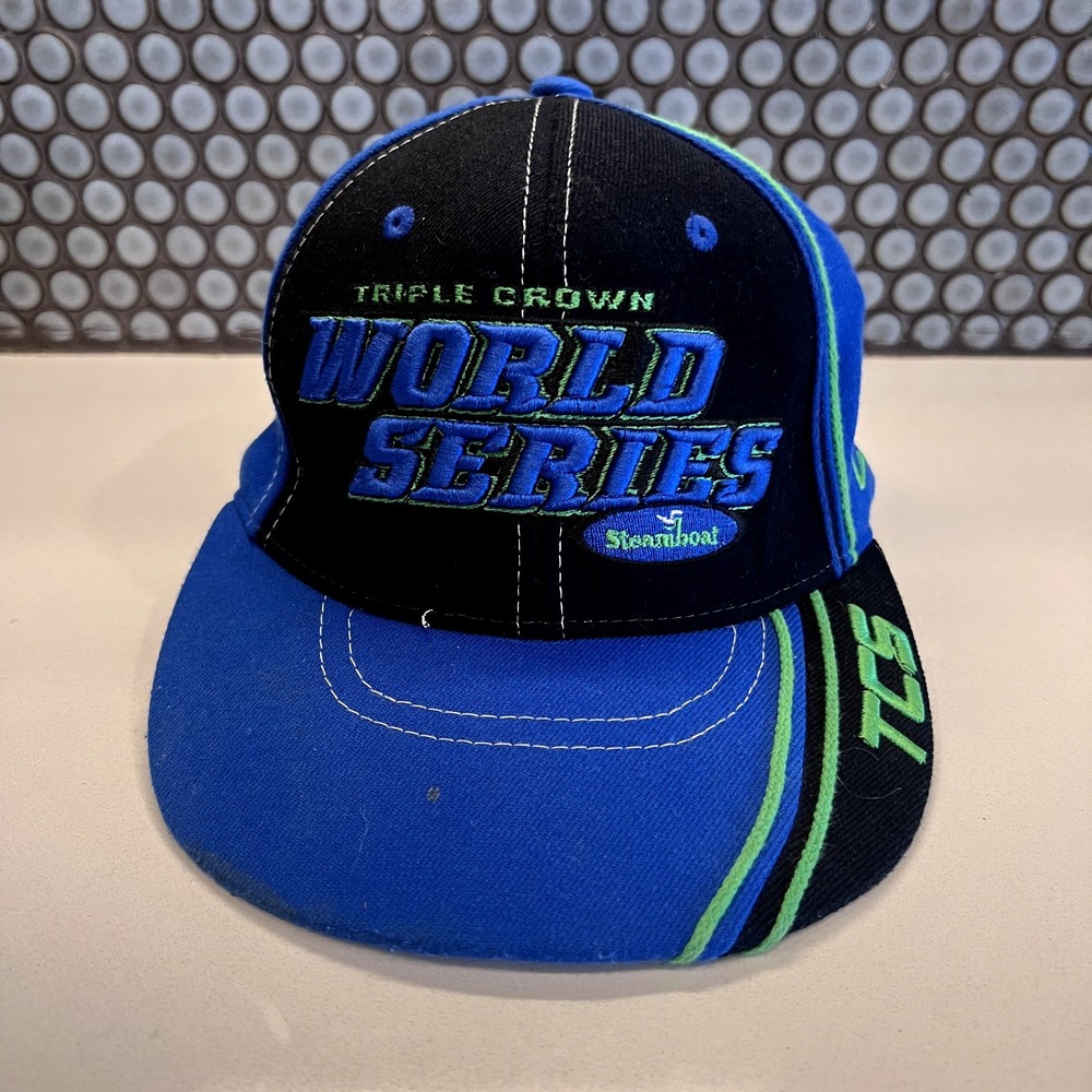 Triple Crown World Series Steamboat Baseball Cap Hat Blue‎ Fitted Size Small Cap